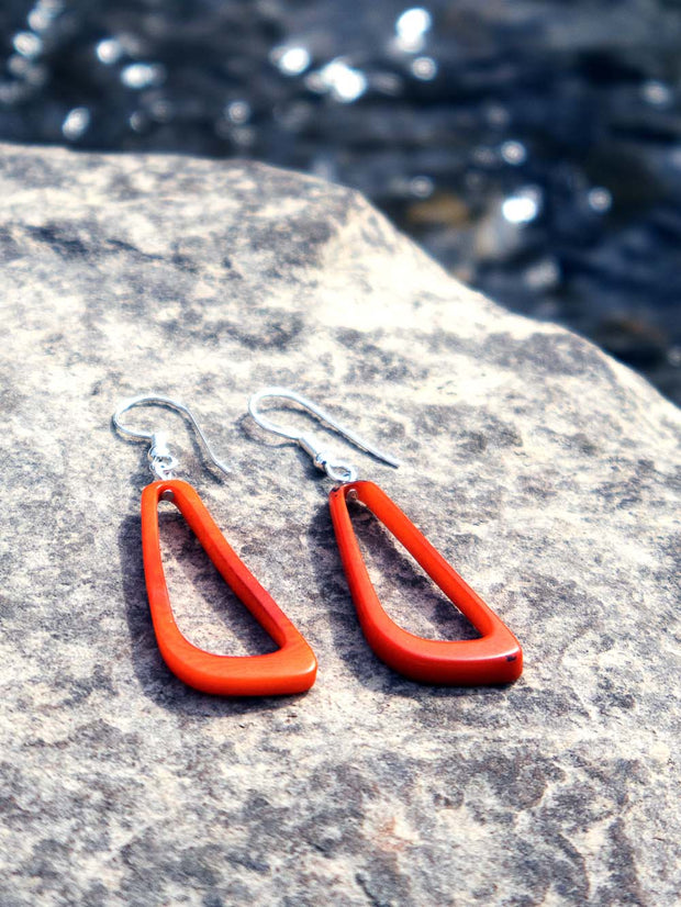 Ohrringe Celiret Orange - La Tagua Nuss Silber