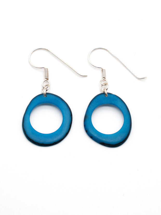 Ohrringe Doniret Blau - La Tagua Nuss Ohrringe Silber