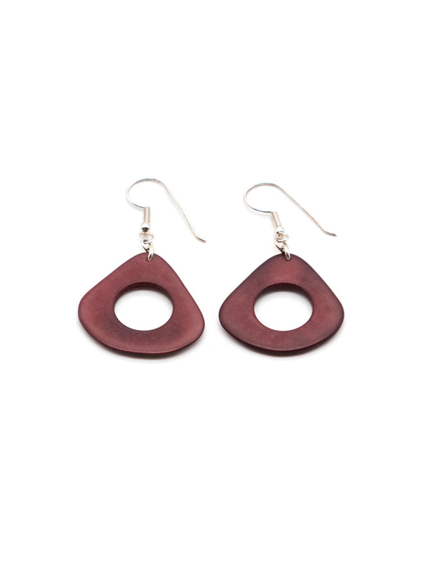 Ohrringe Doniret Bordeaux - La Tagua Nuss Ohrringe Silber