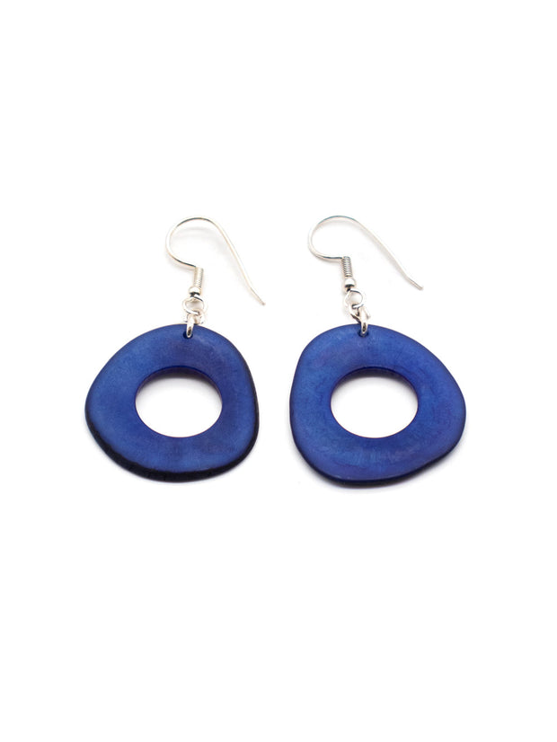 Ohrringe Doniret Deep Water - La Tagua Nuss Ohrringe Silber
