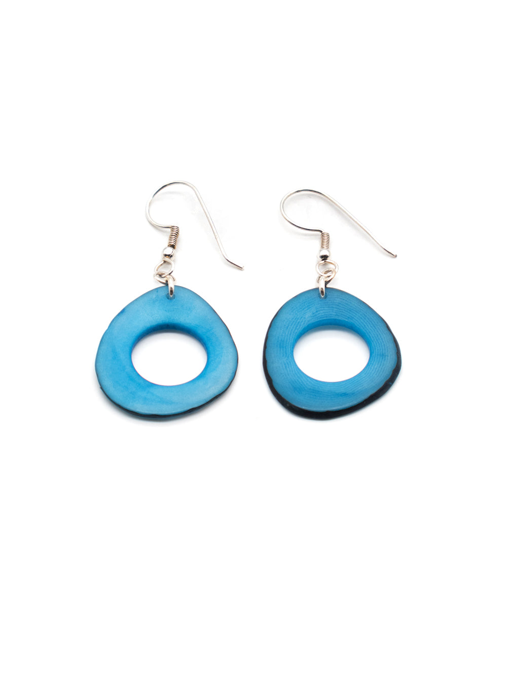 Ohrringe Doniret Hellblau - La Tagua Nuss Ohrringe Silber