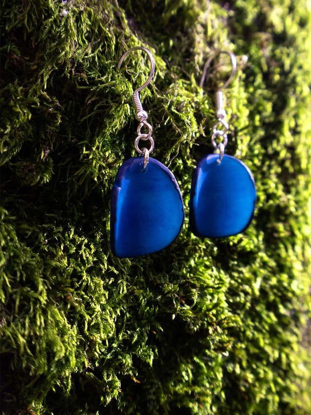 Ohrringe Lararet Blau - La Tagua Nuss Silber