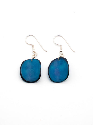 Ohrringe Lararet Blau - La Tagua Nuss Silber