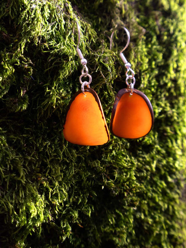Ohrringe Lararet Orange - La Tagua Nuss Silber