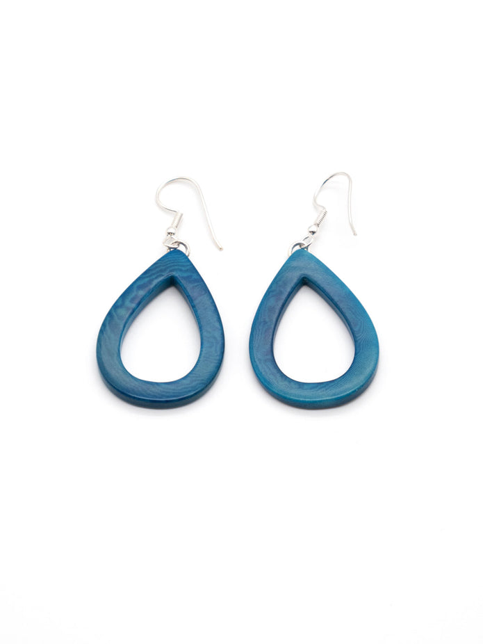 Ohrringe Samyret Blau - La Tagua Nuss Silber