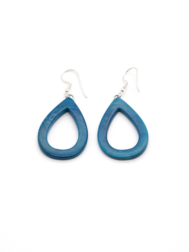 Ohrringe Samyret Blau - La Tagua Nuss Silber