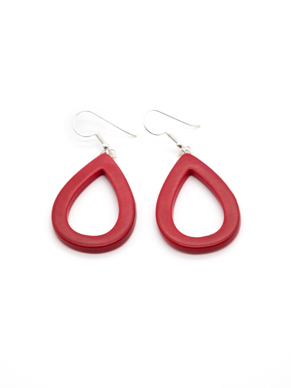 Ohrringe Samyret Rot - La Tagua Nuss Silber