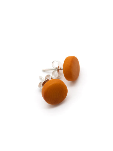 Ohrstecker Topo Beige - La Tagua Nuss Ohrringe Silber
