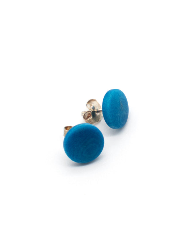Ohrstecker Topo Blau - La Tagua Nuss Ohrringe Silber