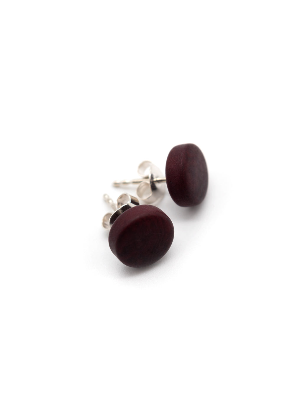 Ohrstecker Topo Bordeaux - La Tagua Nuss Ohrringe Silber