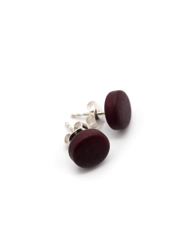 Ohrstecker Topo Bordeaux - La Tagua Nuss Ohrringe Silber