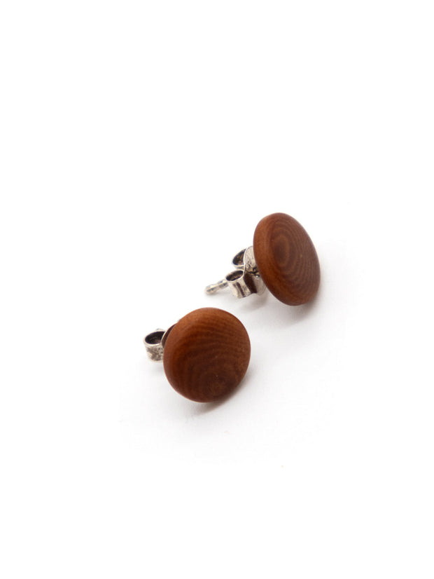 Ohrstecker Topo Braun - La Tagua Nuss Ohrringe Silber