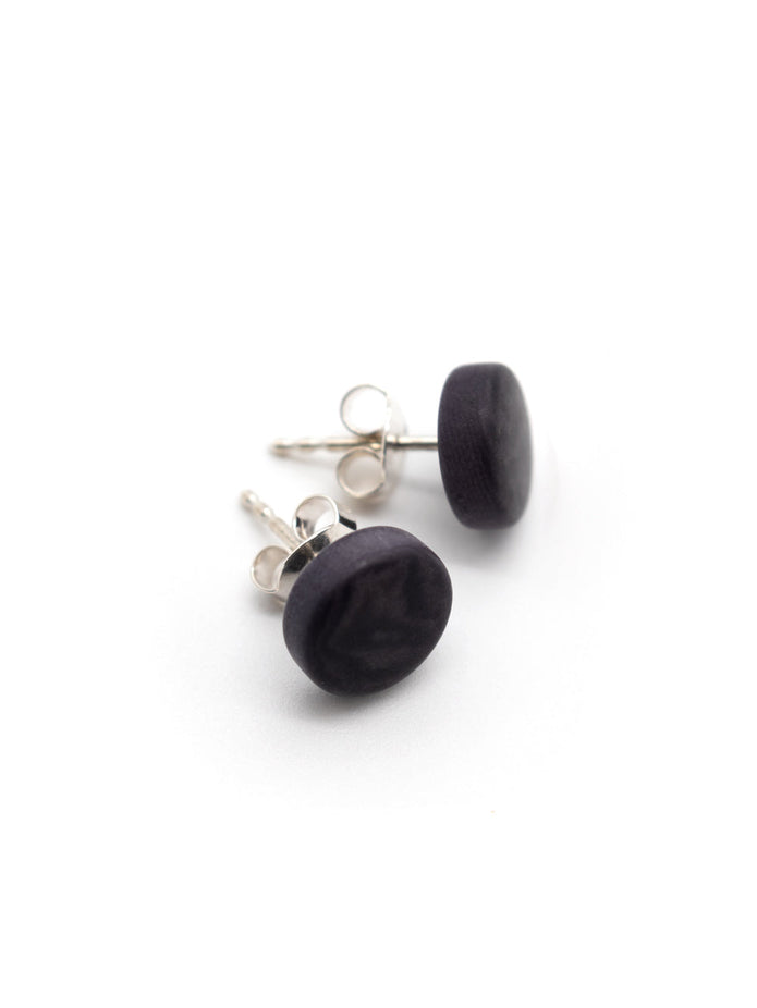 Ohrstecker Topo Dunkelgrau - La Tagua Nuss Ohrringe Silber