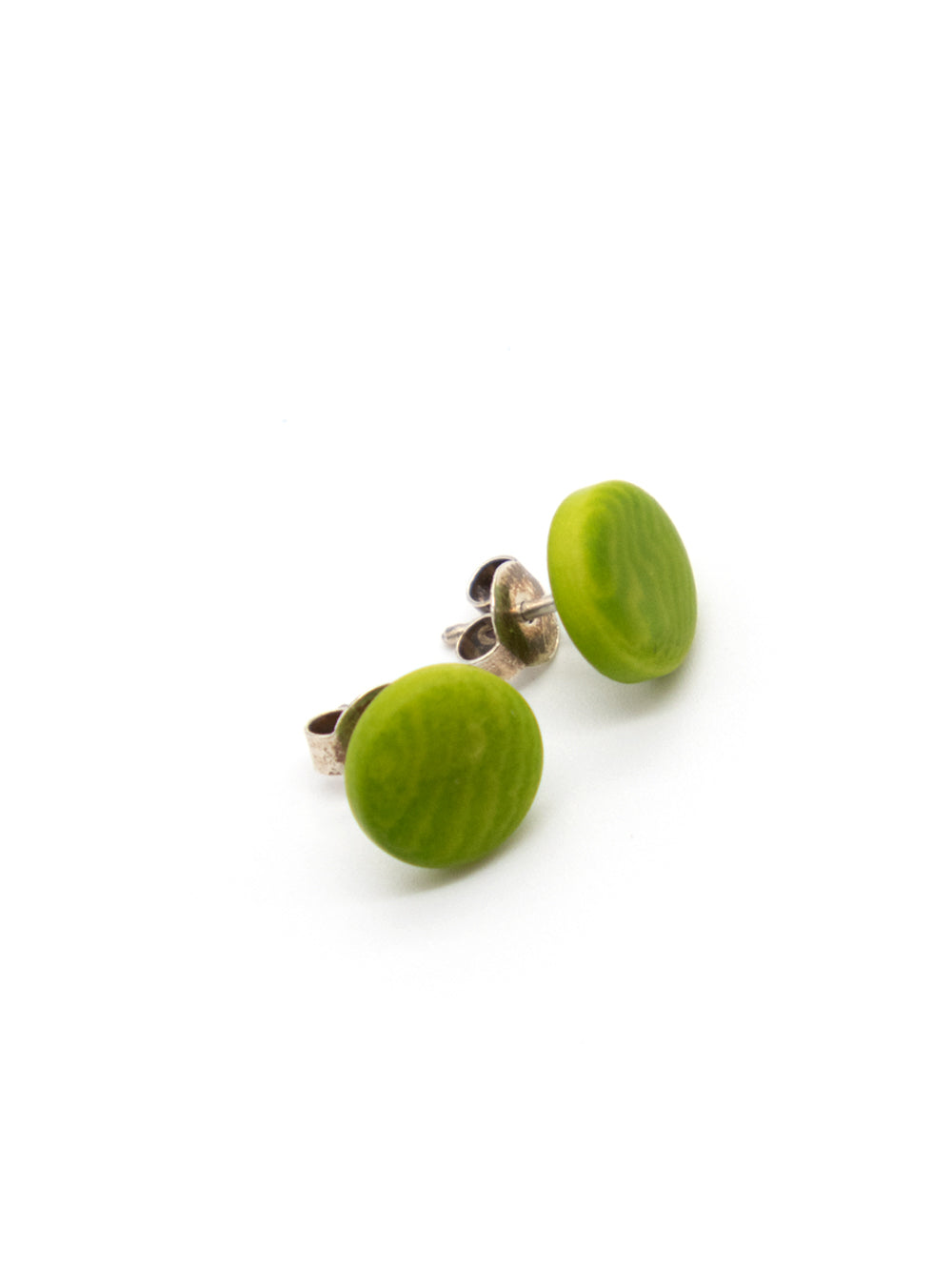 Ohrstecker Topo Grün - La Tagua Nuss Ohrringe Silber