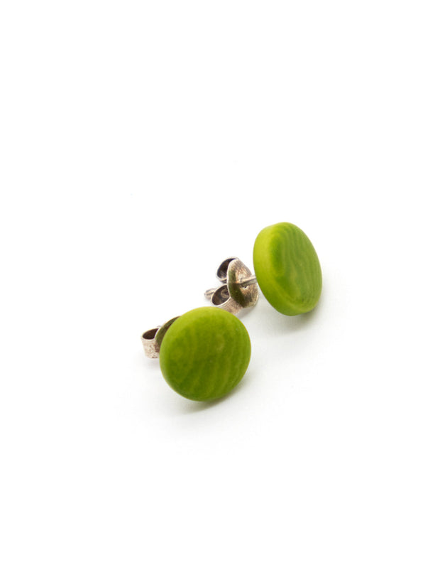 Ohrstecker Topo Grün - La Tagua Nuss Ohrringe Silber