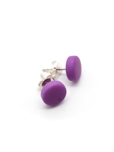 Ohrstecker Topo Lila - La Tagua Nuss Ohrringe Silber