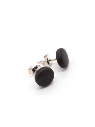Ohrstecker Topo Schwarz - La Tagua Nuss Ohrringe Silber