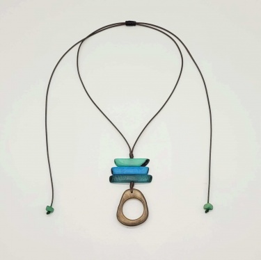 Saija Bright blue and Brown