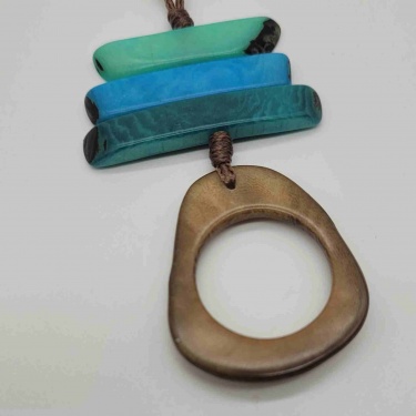 Saija Bright blue and Brown